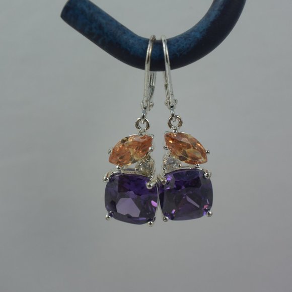 Natalia Collister for Avon Cubic Zirconia Silver Plate Earrings - Picture 1 of 7